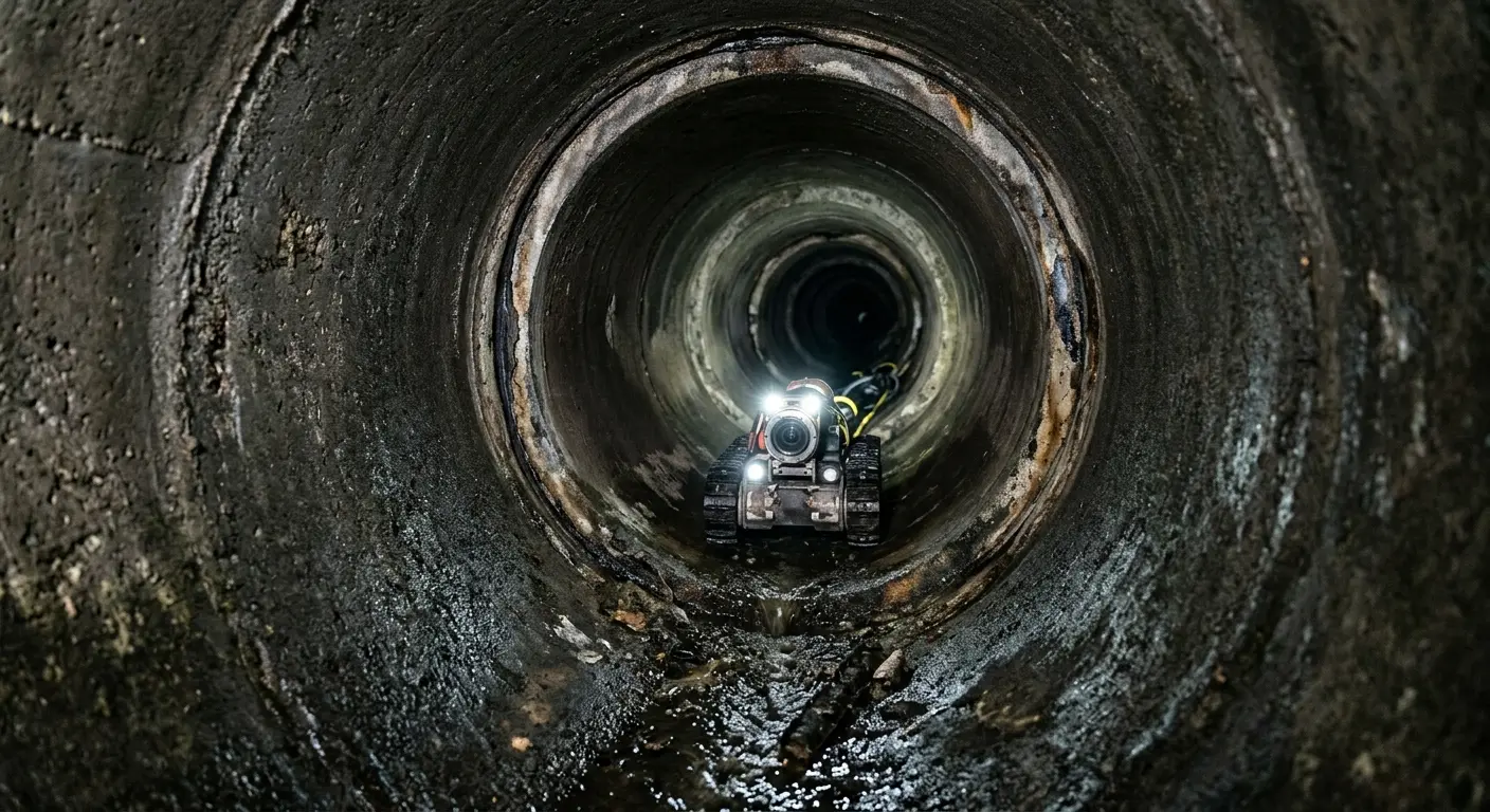 Robotic sewer camera inspecting pipe interior for Drain Snake Service in Sammamish